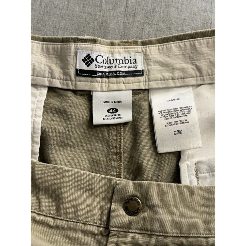 Columbia Men's Canvas Utility Work Pants Khaki Size 44x30 Durable Outdoor Gear